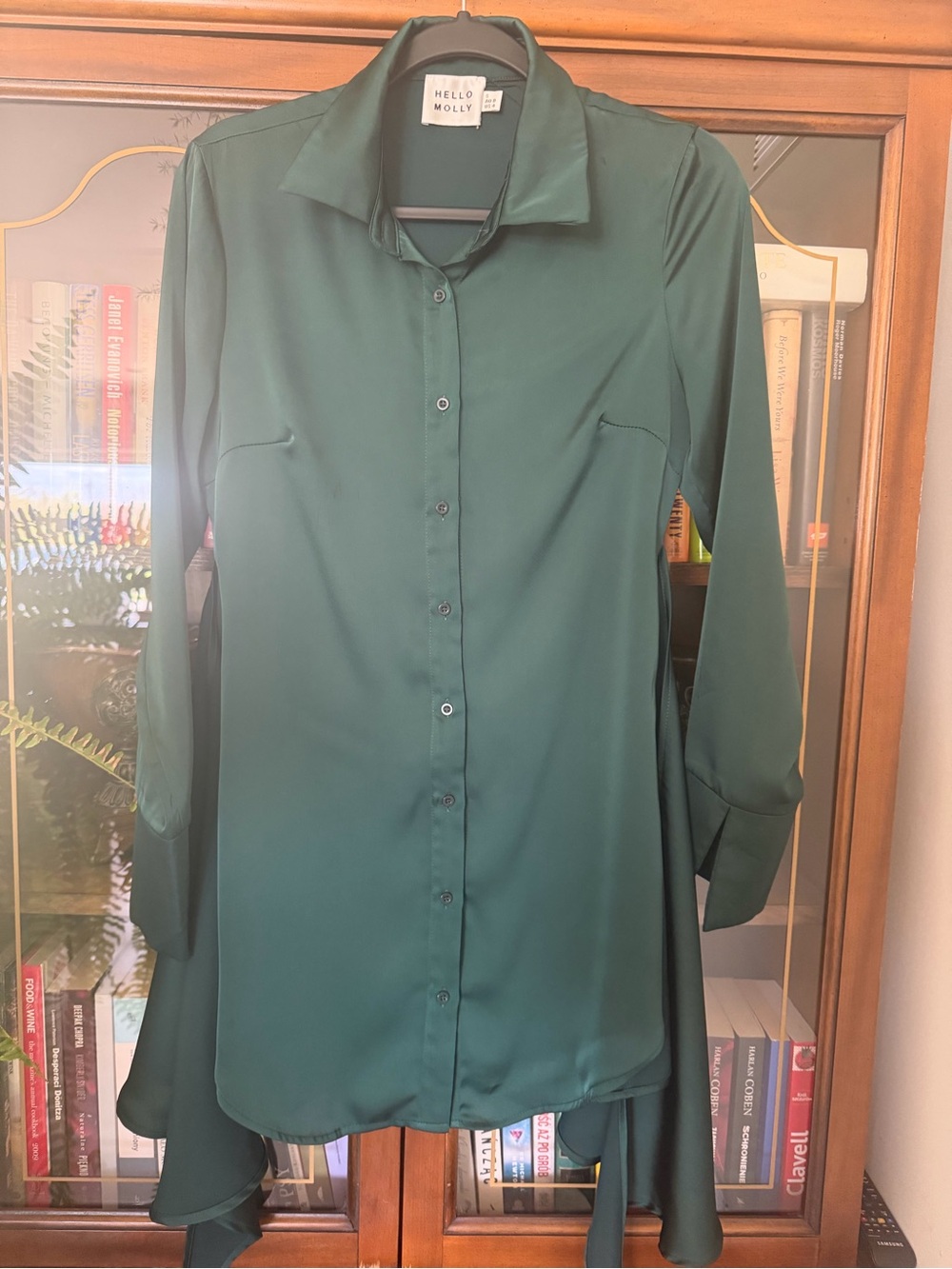 Hello Molly Emerald Green Button-Down Shirt Dress